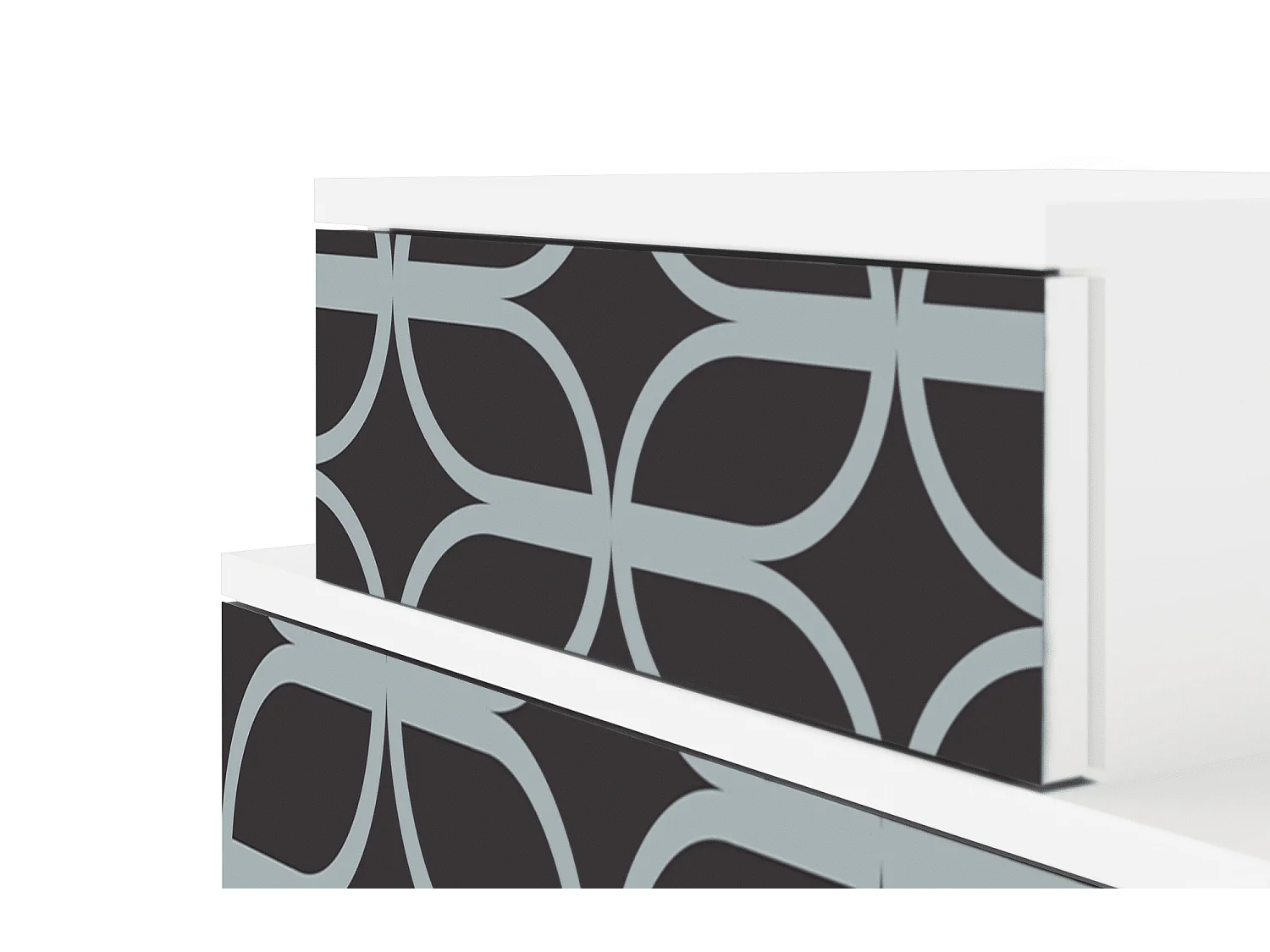 Stolik nocny - 58х58х41 cm - NS1 - Braided Blue, Biały