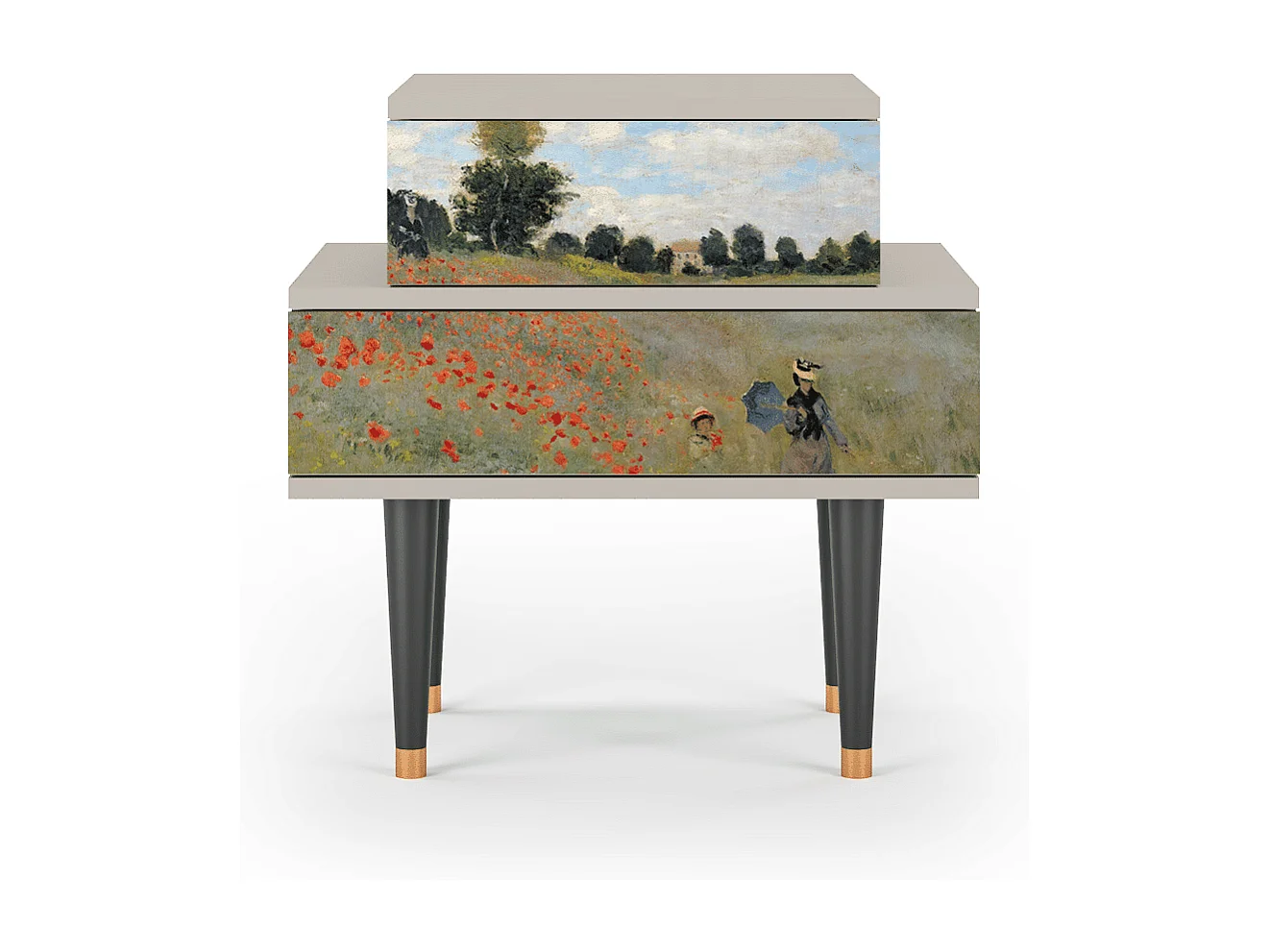Table de nuit - 58х58х41 cm - NS1 - The Poppy Field   , Sable