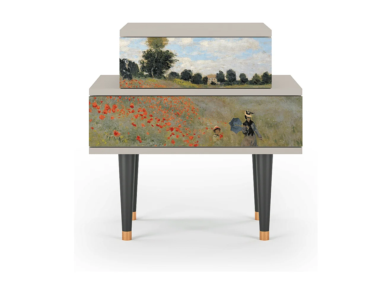 Table de nuit - 58х58х41 cm - NS1 - The Poppy Field   , Sable