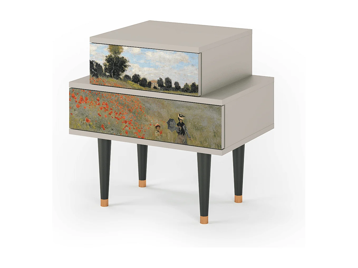 Table de nuit - 58х58х41 cm - NS1 - The Poppy Field   , Sable