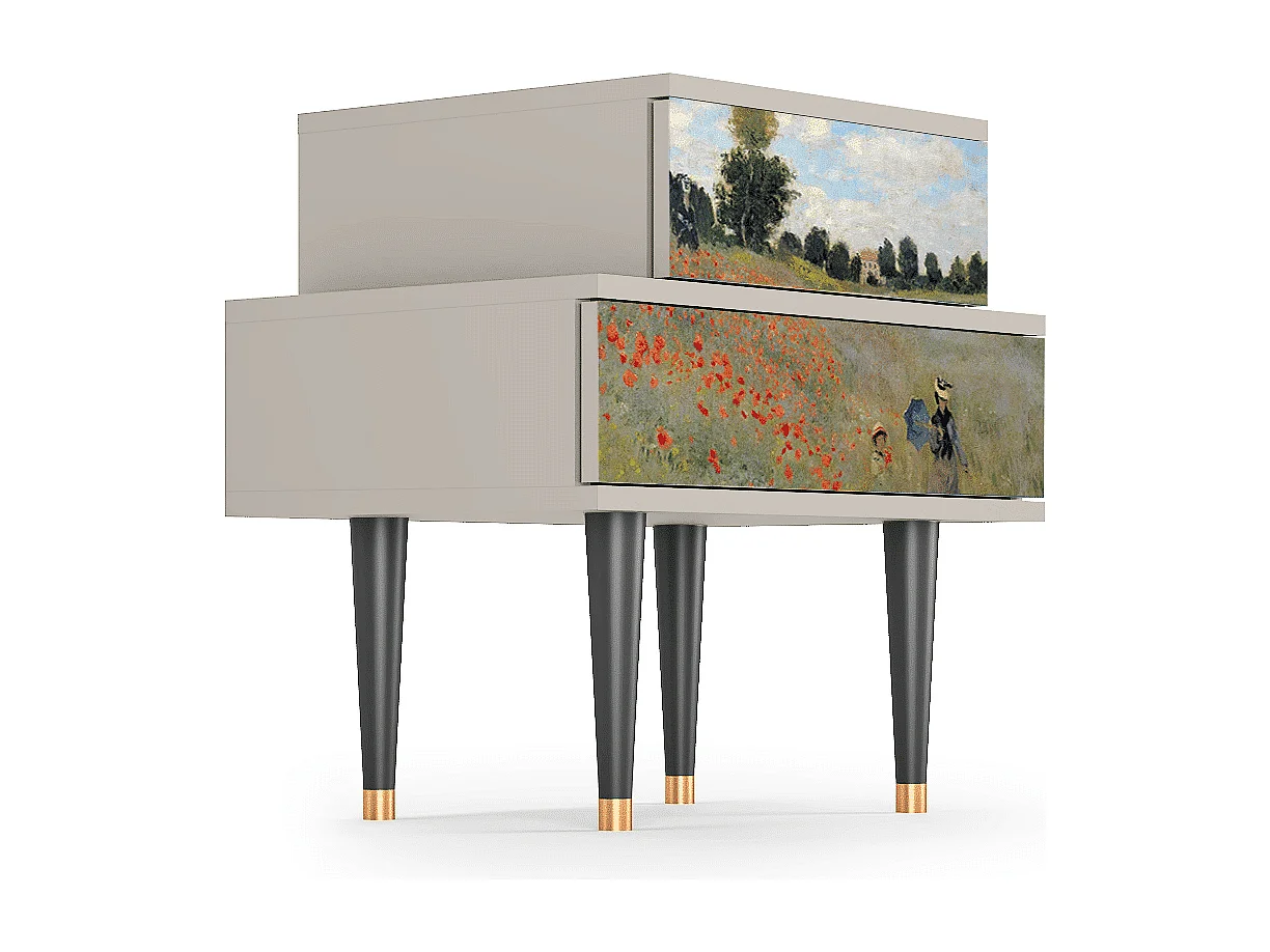 Table de nuit - 58х58х41 cm - NS1 - The Poppy Field   , Sable