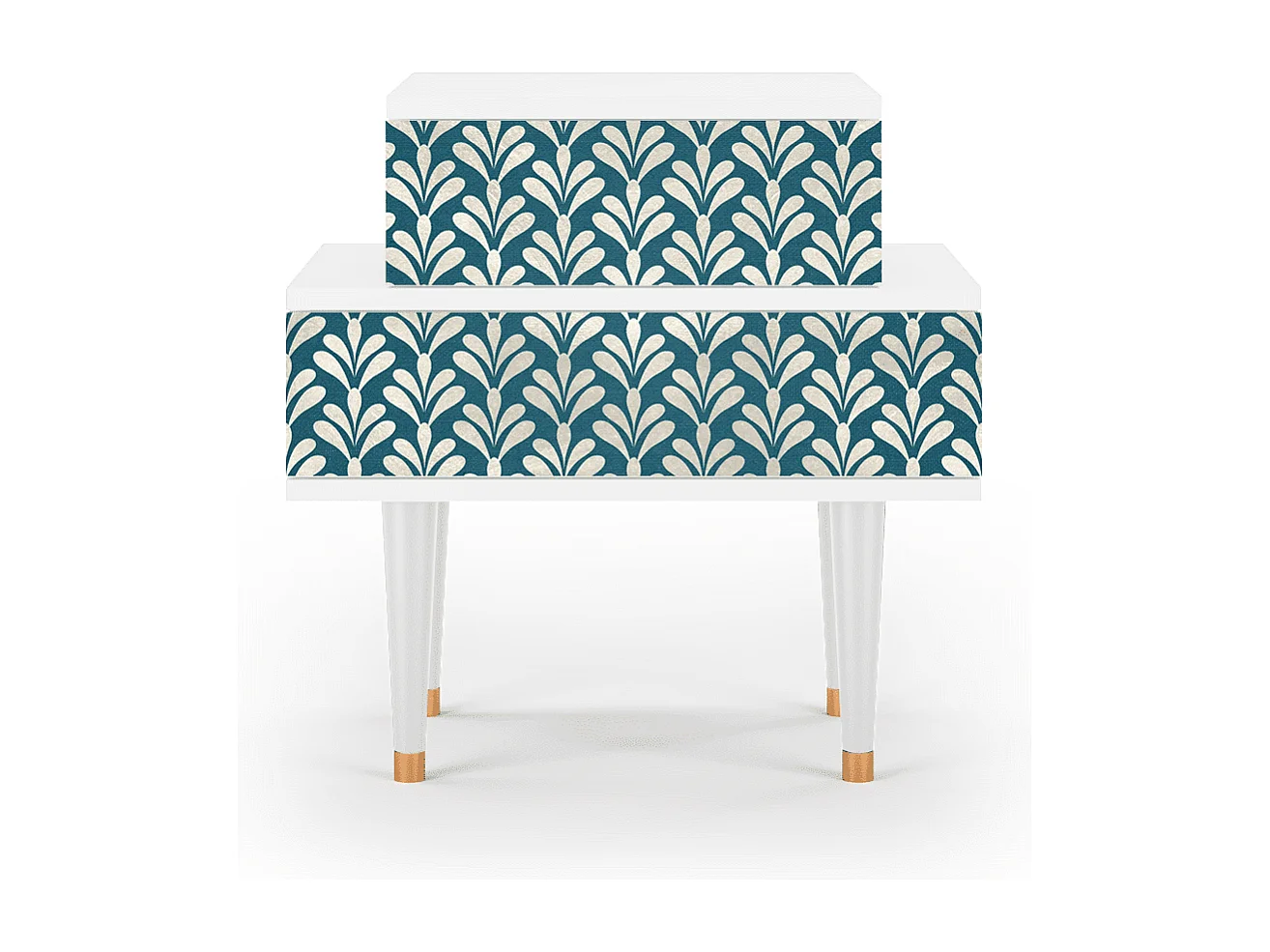 Stolik nocny - 58х58х41 cm - NS1 - Milky Tears, Biały