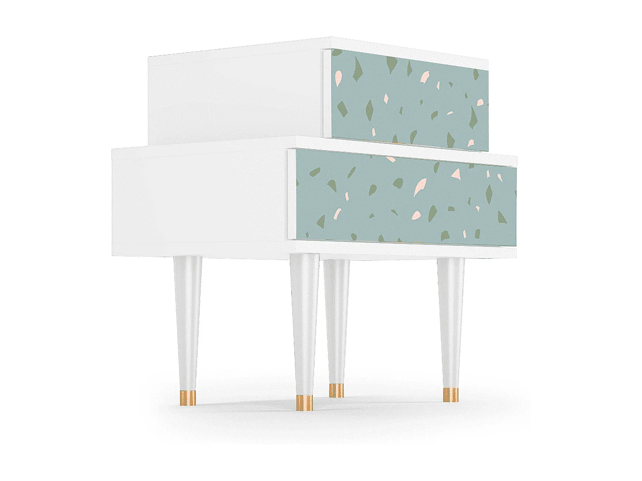 Stolik nocny - 58х58х41 cm - NS1 - Milky Tears, Biały