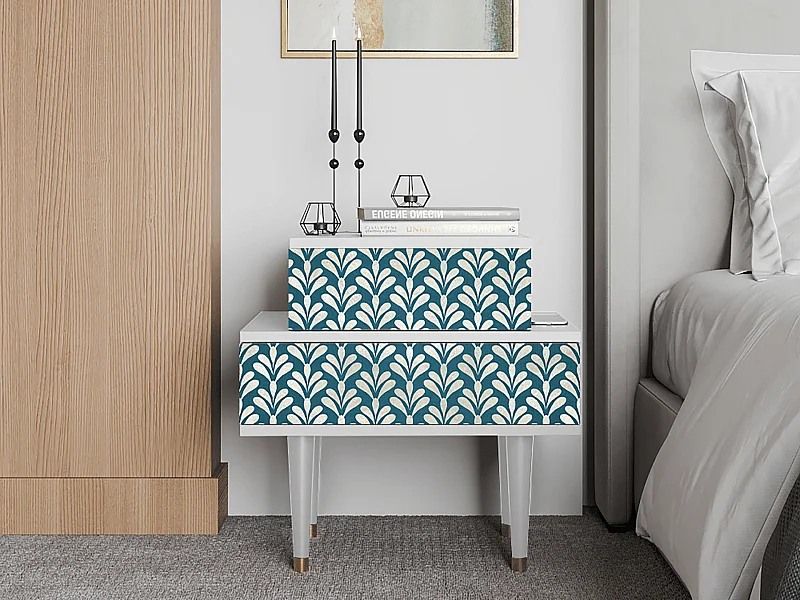 Stolik nocny - 58х58х41 cm - NS1 - Milky Tears, Biały