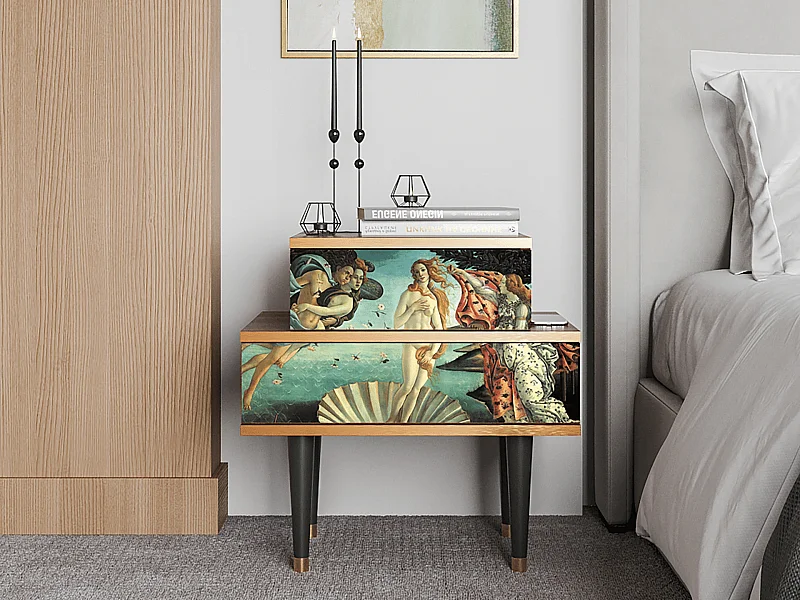 Table de nuit - 58х58х41 cm - NS1 - The Birth of Venus, Noyer