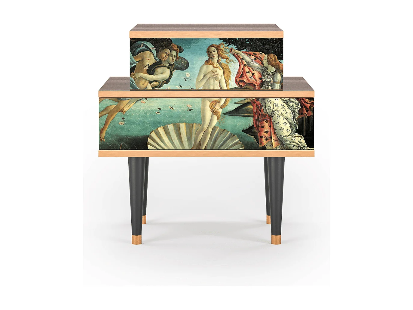 Table de nuit - 58х58х41 cm - NS1 - The Birth of Venus, Noyer