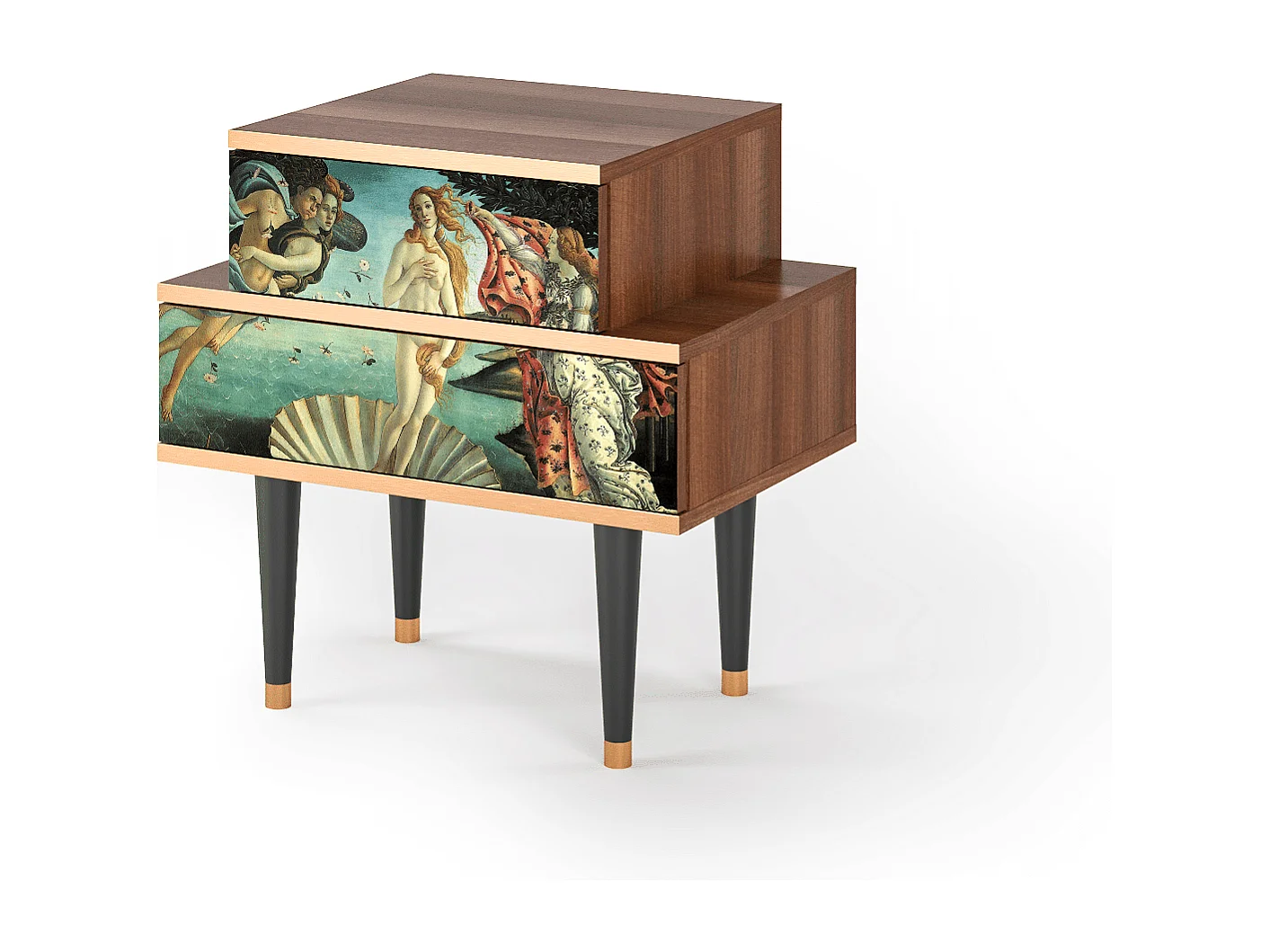 Table de nuit - 58х58х41 cm - NS1 - The Birth of Venus, Noyer
