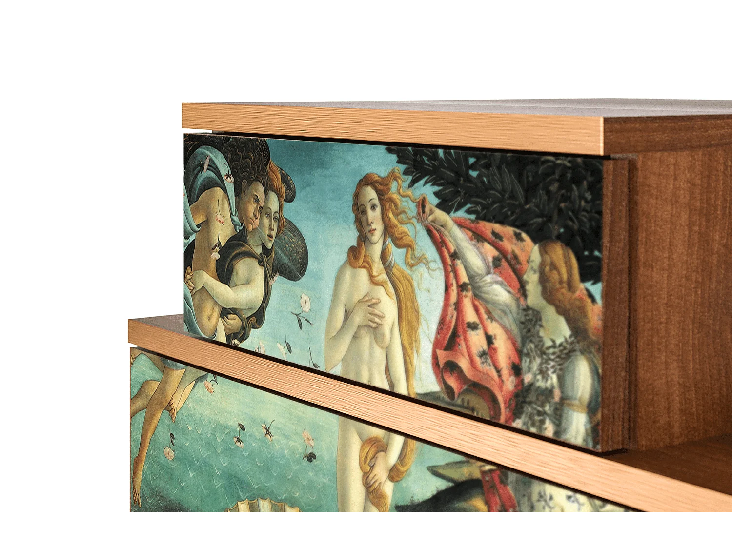 Stolik nocny - 58х58х41 cm - NS1 - The Birth of Venus, Orzech