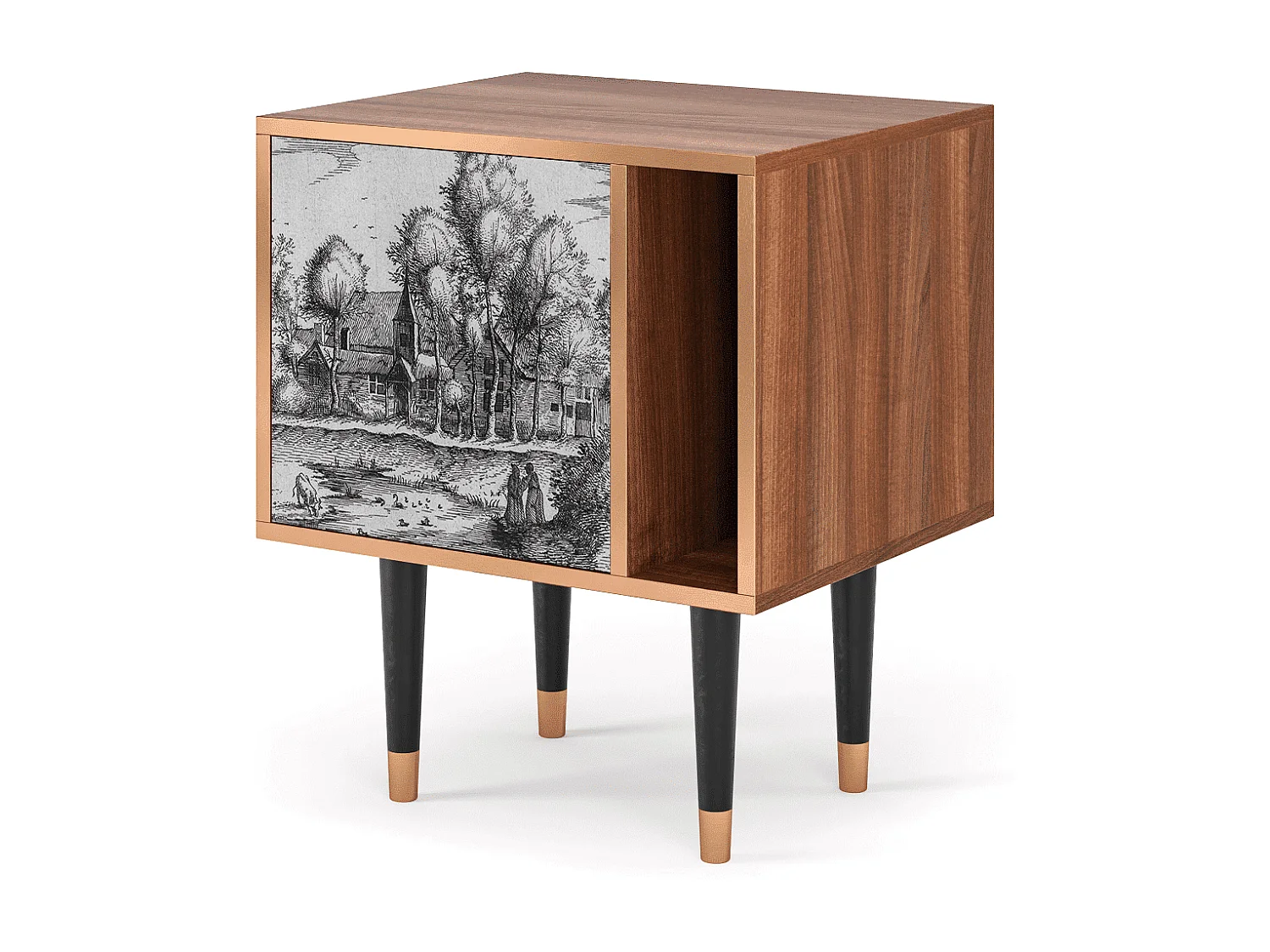 Nachtkastje - 57х69х48 cm - S2 - A Pond, Walnoot