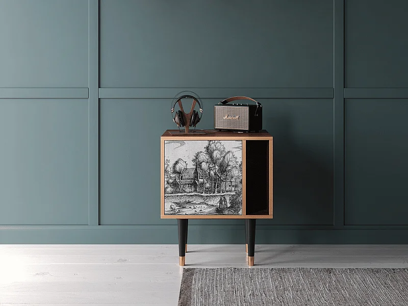 Stolik nocny - 57х69х48 cm - S2 - A Pond, Orzech