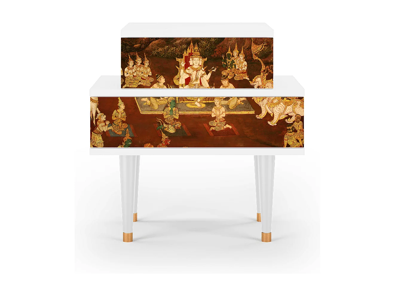 Stolik nocny - 58х58х41 cm - NS1 - Malyavan, Biały