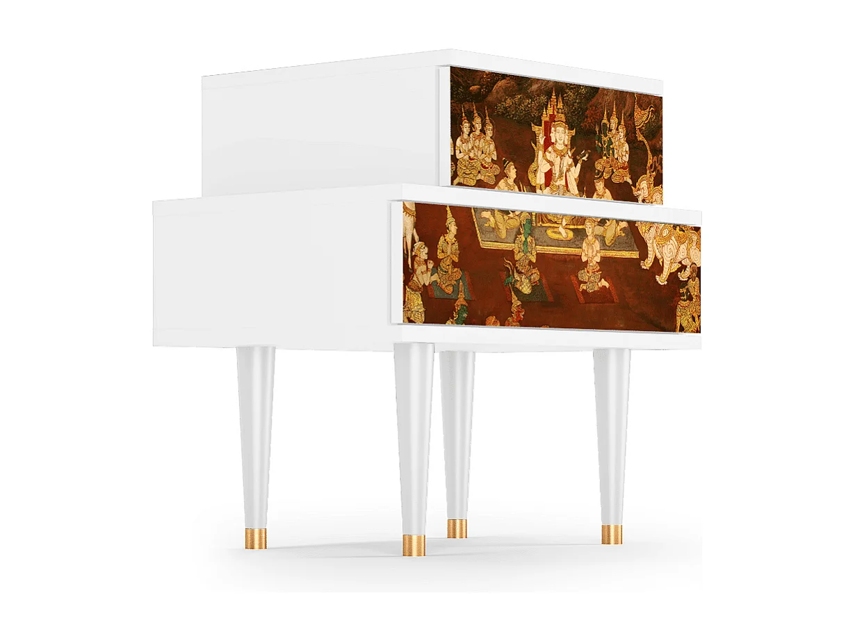 Stolik nocny - 58х58х41 cm - NS1 - Malyavan, Biały