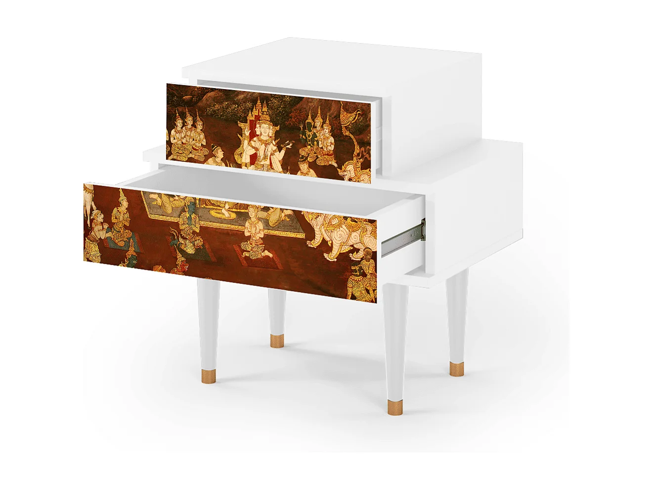 Stolik nocny - 58х58х41 cm - NS1 - Malyavan, Biały