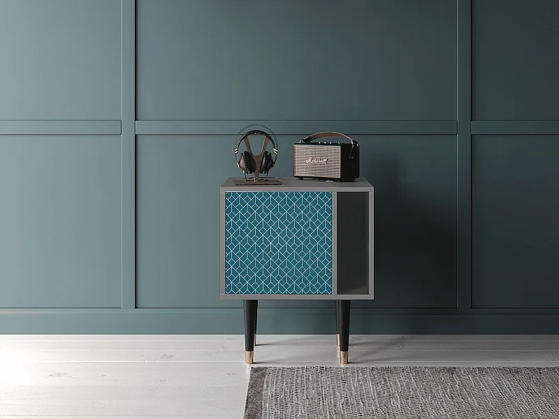 Table de nuit - 57х69х48 cm - S2 - Turquoise Geometry, Gris