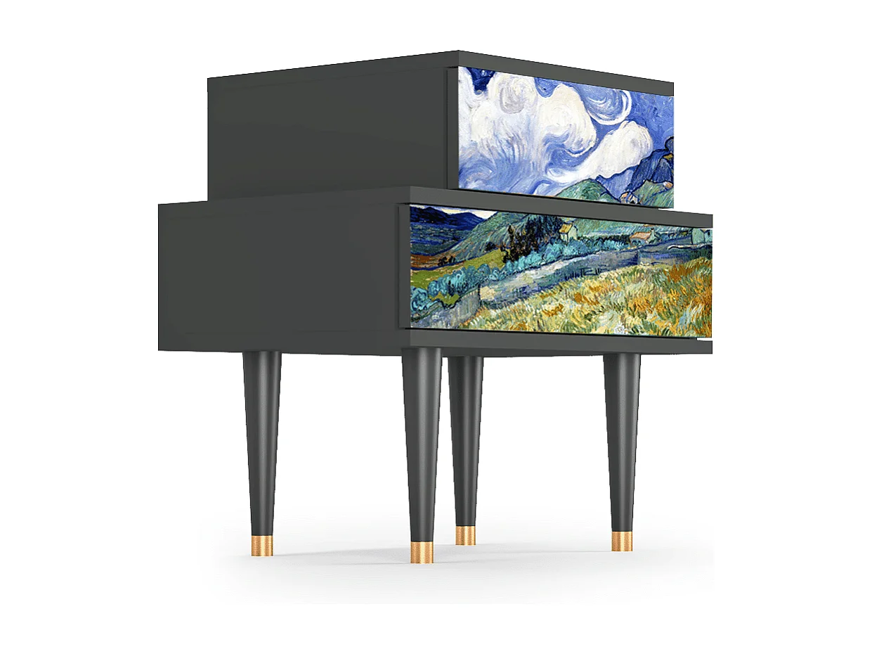 Table de nuit - 58х58х41 cm - NS1 - Landscape, Anthracite