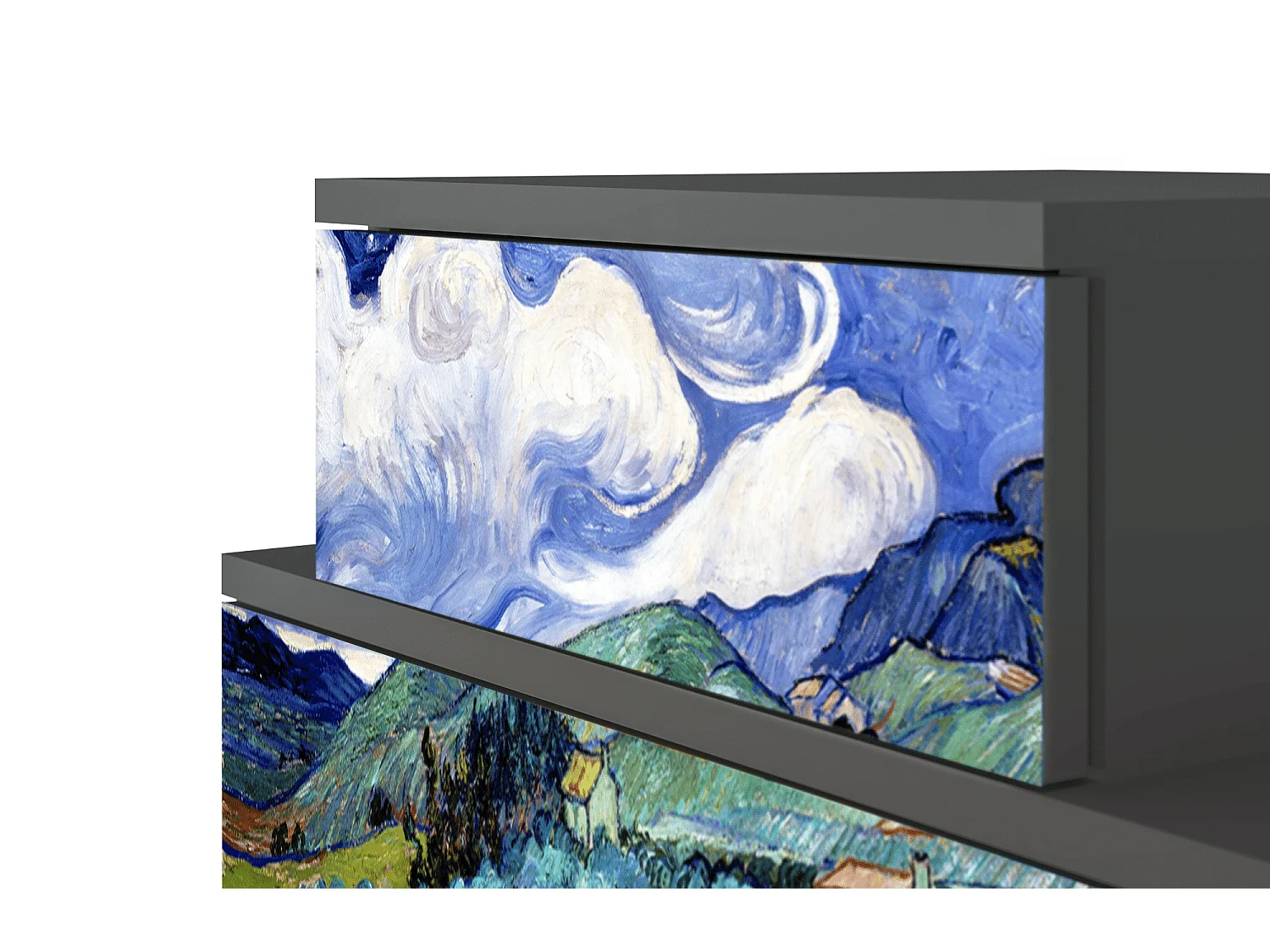 Table de nuit - 58х58х41 cm - NS1 - Landscape, Anthracite