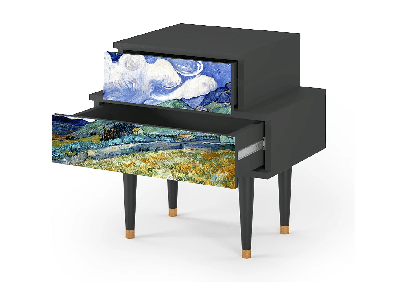 Table de nuit - 58х58х41 cm - NS1 - Landscape, Anthracite