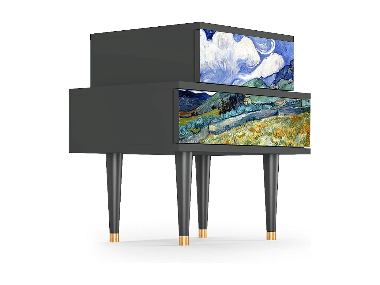 Table de nuit - 58х58х41 cm - NS1 - Landscape, Anthracite