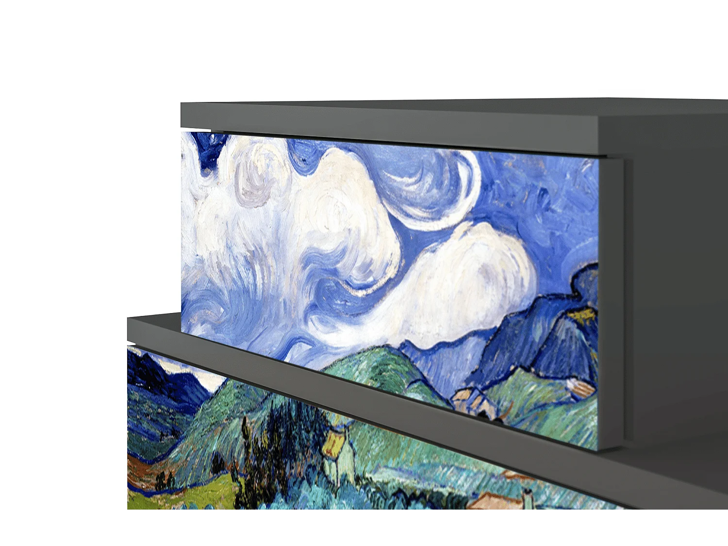 Table de nuit - 58х58х41 cm - NS1 - Landscape, Anthracite