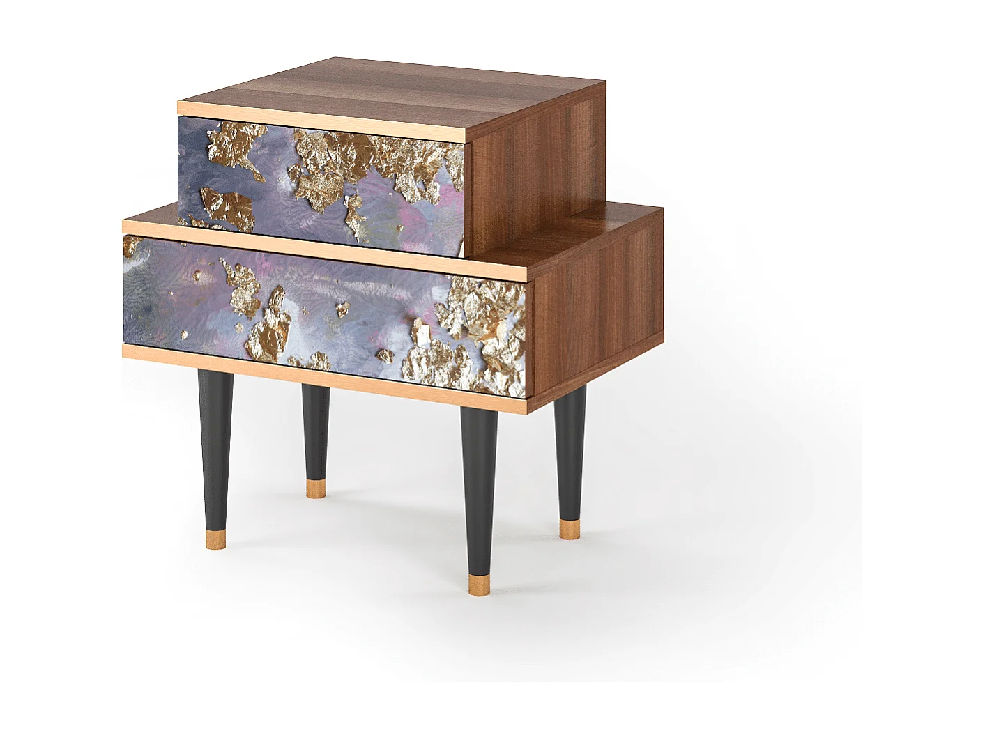 Comodino - 58х58х41 cm - NS1 - Planet Earth, Noce