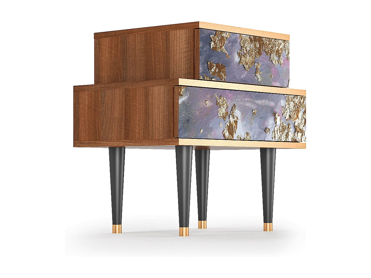 Comodino - 58х58х41 cm - NS1 - Planet Earth, Noce