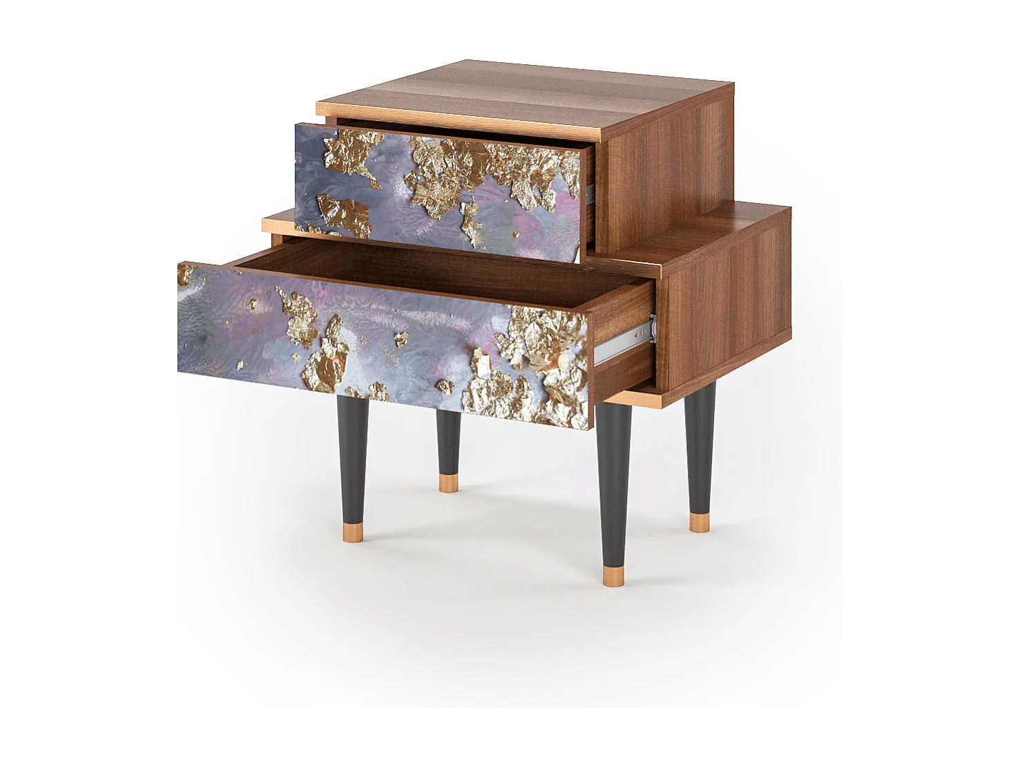 Comodino - 58х58х41 cm - NS1 - Planet Earth, Noce