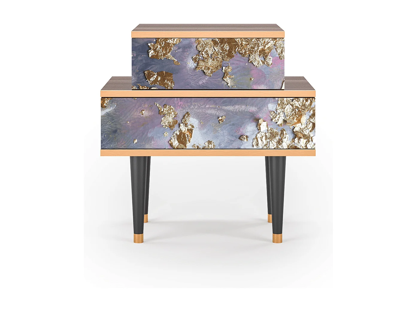 Stolik nocny - 58х58х41 cm - NS1 - Planet Earth, Orzech