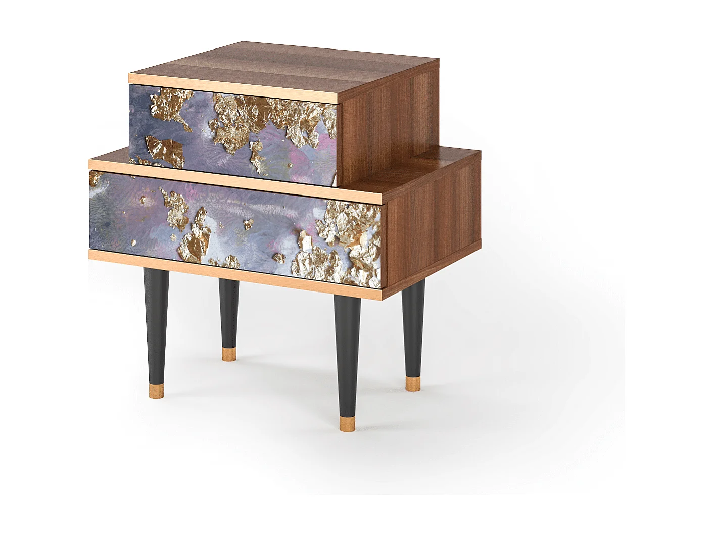 Stolik nocny - 58х58х41 cm - NS1 - Planet Earth, Orzech