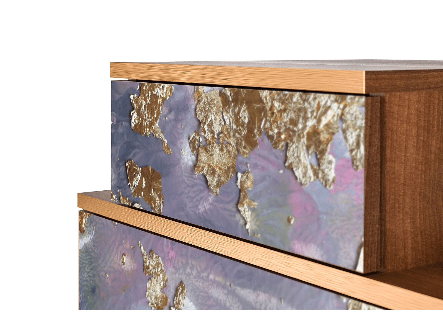 Stolik nocny - 58х58х41 cm - NS1 - Planet Earth, Orzech