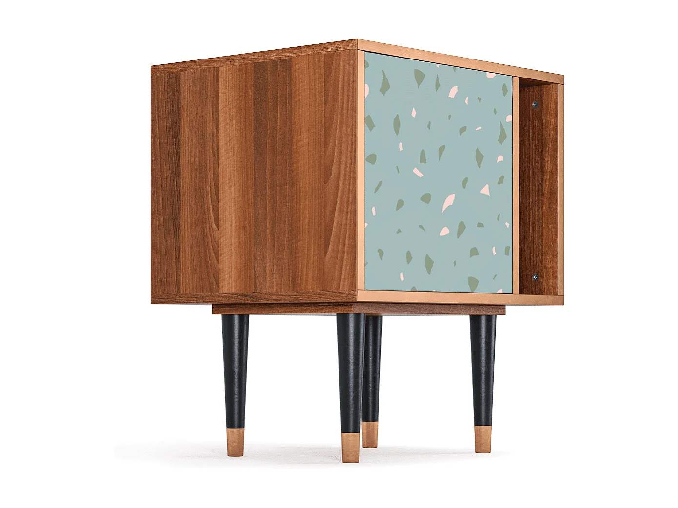 Stolik nocny - 57х69х48 cm - S2 - Blue Drops, Orzech