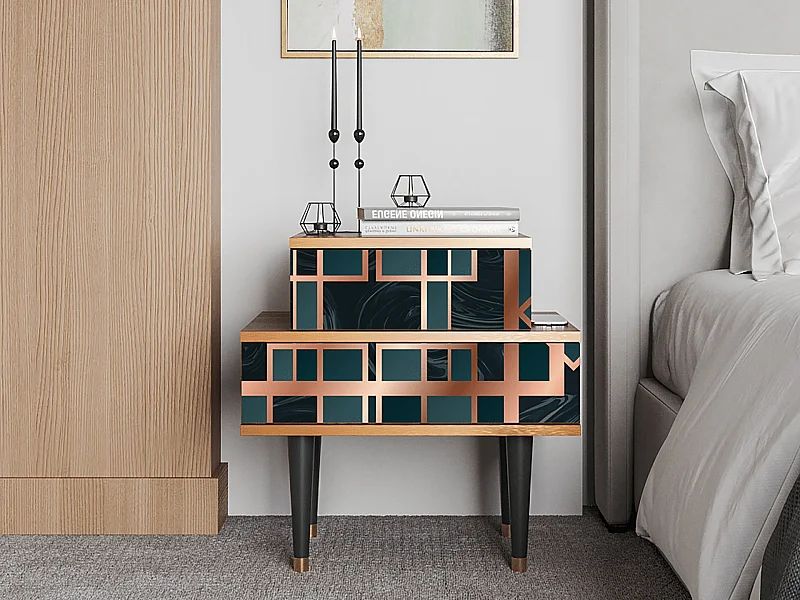 Nachttisch - 58х58х41 cm - NS1 - Emerald Metro, Walnuss