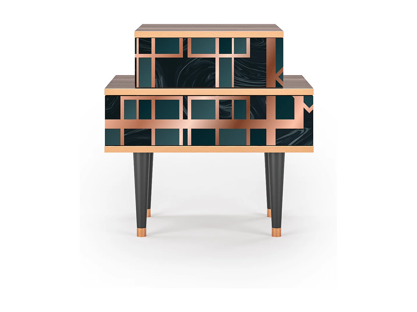 Table de nuit - 58х58х41 cm - NS1 - Emerald Metro, Noyer