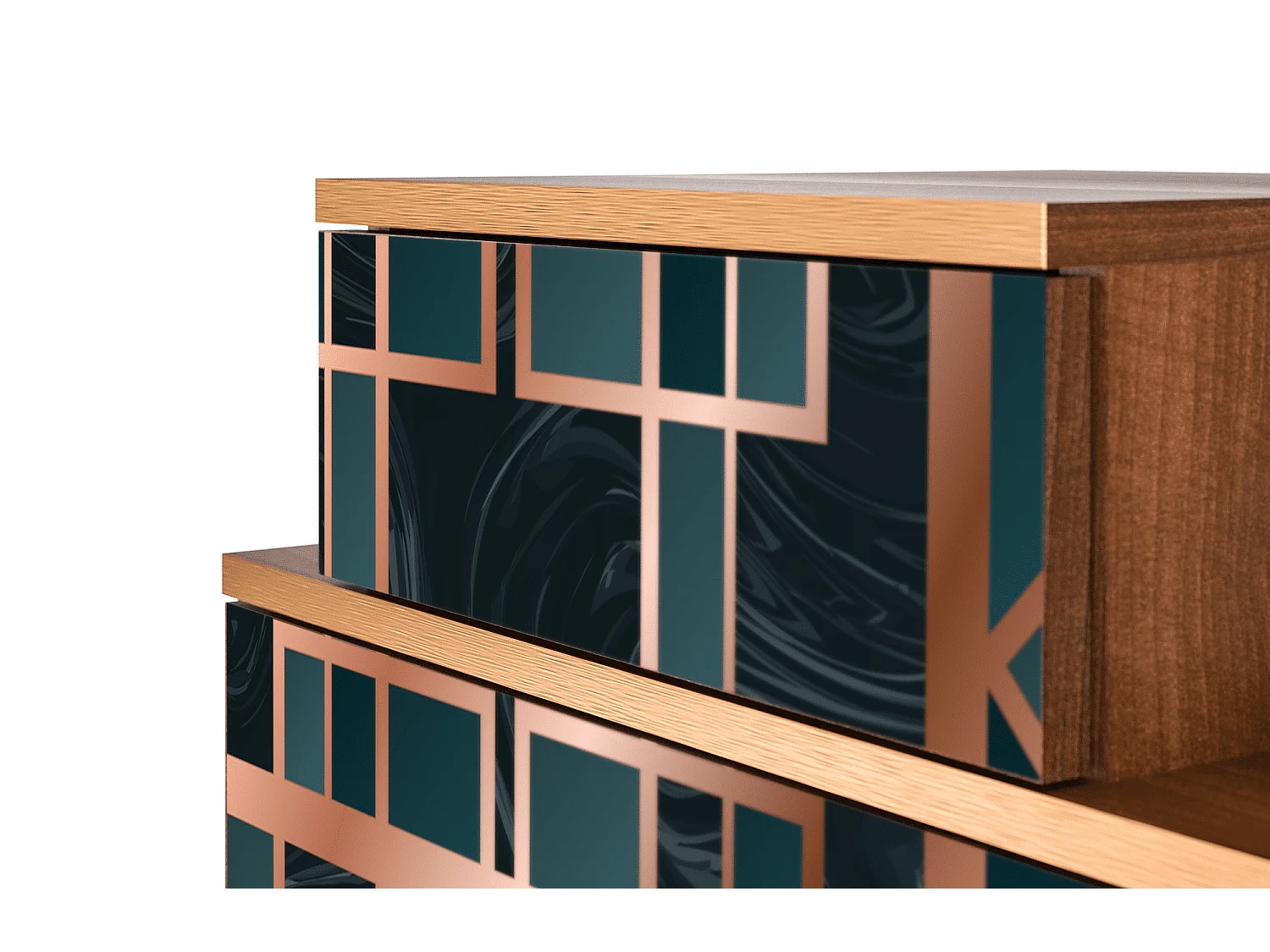 Table de nuit - 58х58х41 cm - NS1 - Emerald Metro, Noyer