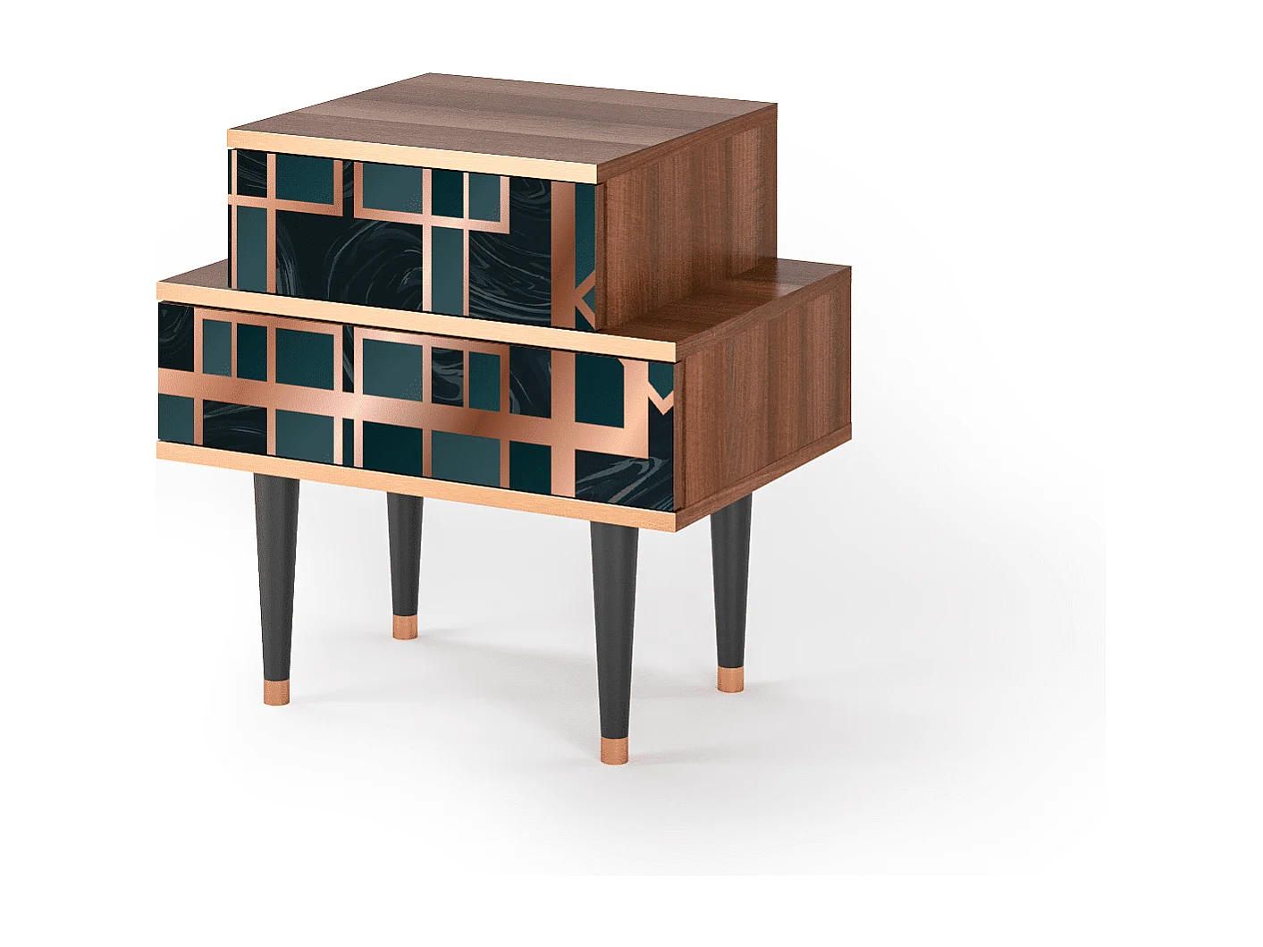 Table de nuit - 58х58х41 cm - NS1 - Emerald Metro, Noyer