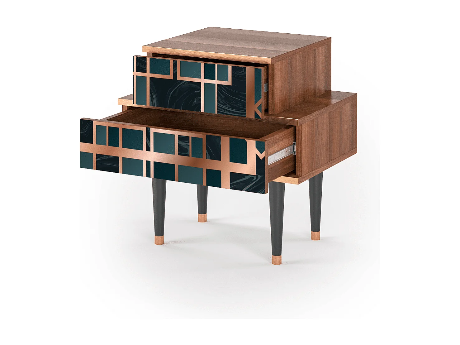 Table de nuit - 58х58х41 cm - NS1 - Emerald Metro, Noyer