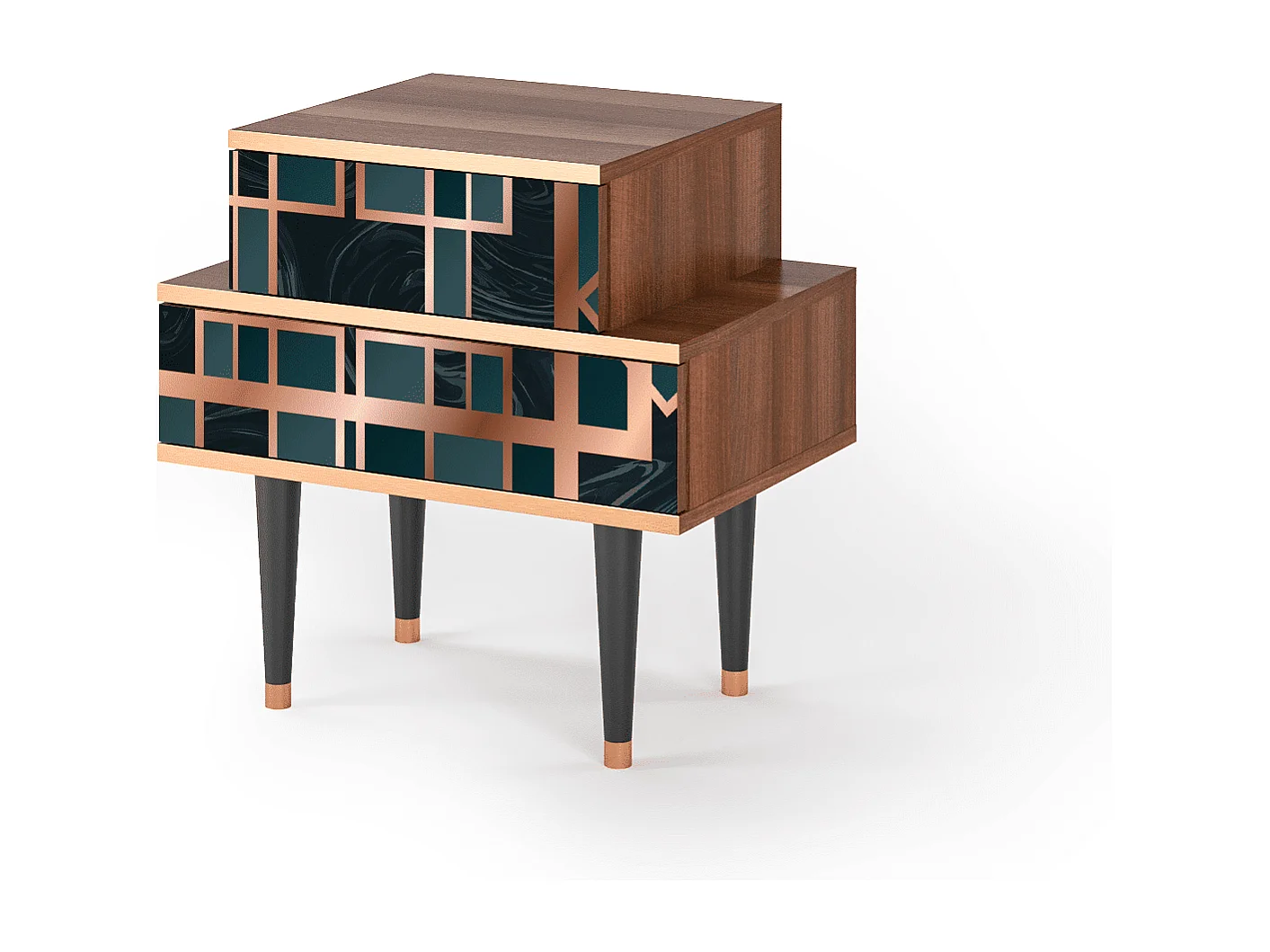 Nachtkastje - 58х58х41 cm - NS1 - Emerald Metro, Walnoot