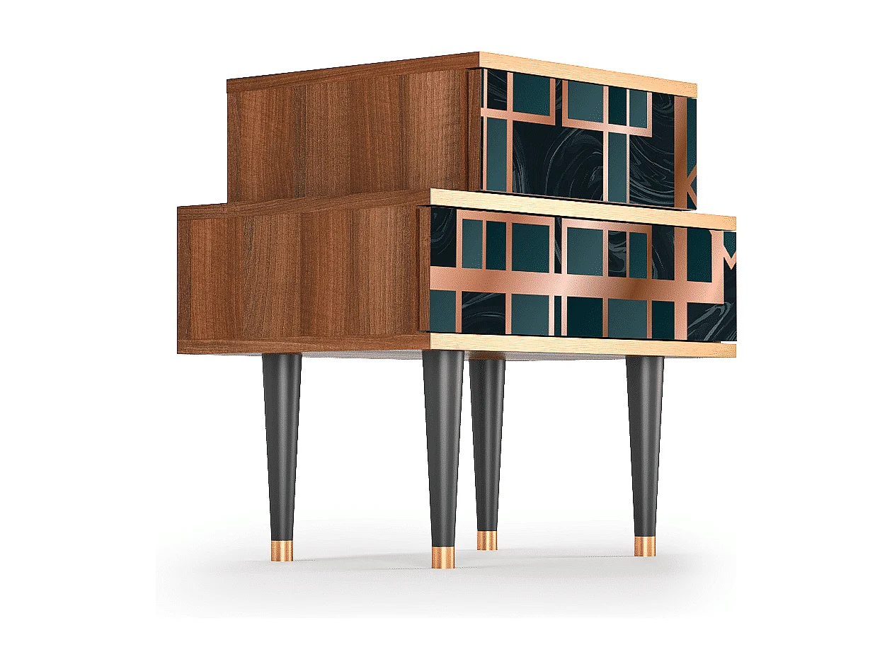 Nachtkastje - 58х58х41 cm - NS1 - Emerald Metro, Walnoot