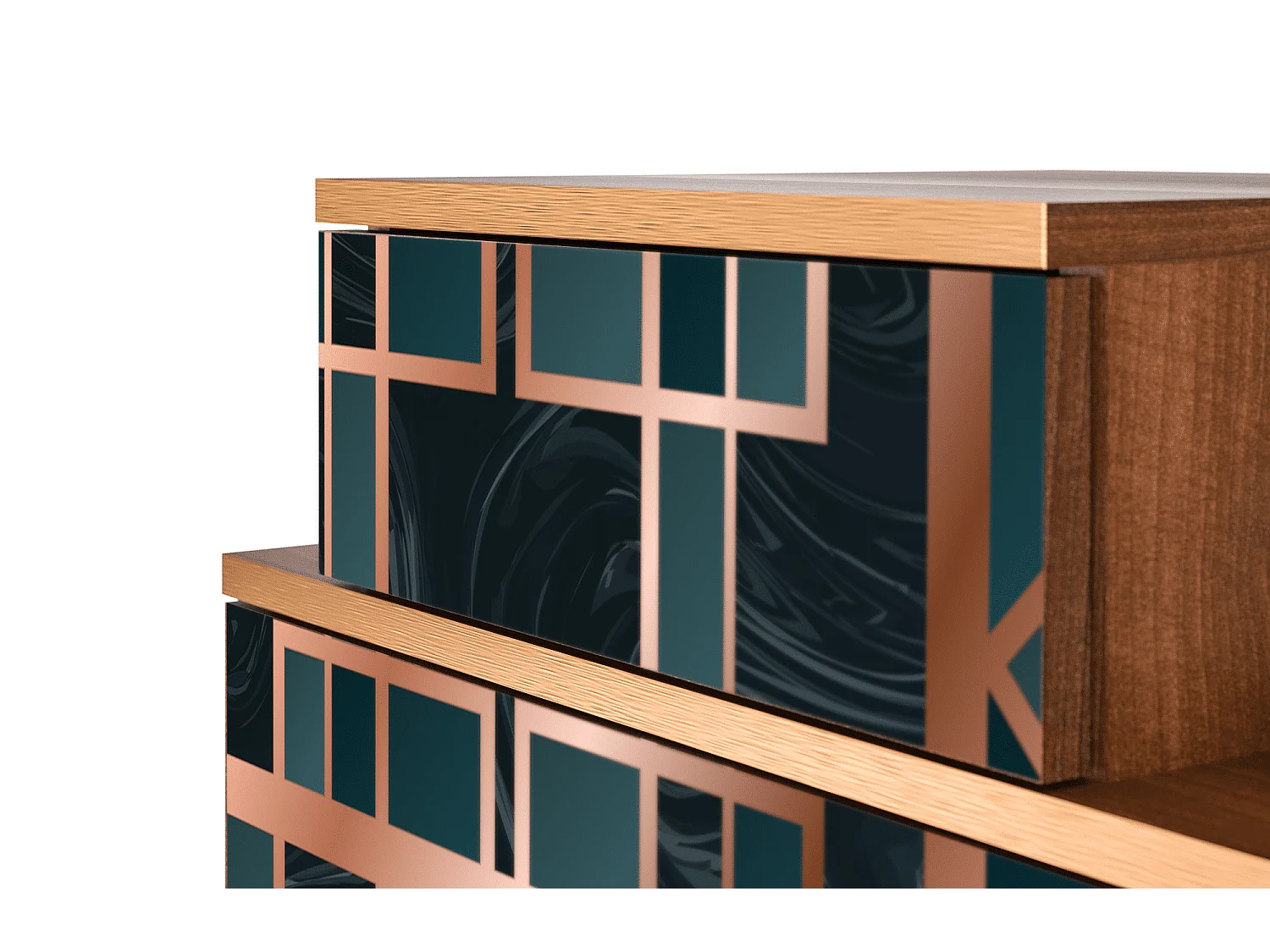 Nachtkastje - 58х58х41 cm - NS1 - Emerald Metro, Walnoot