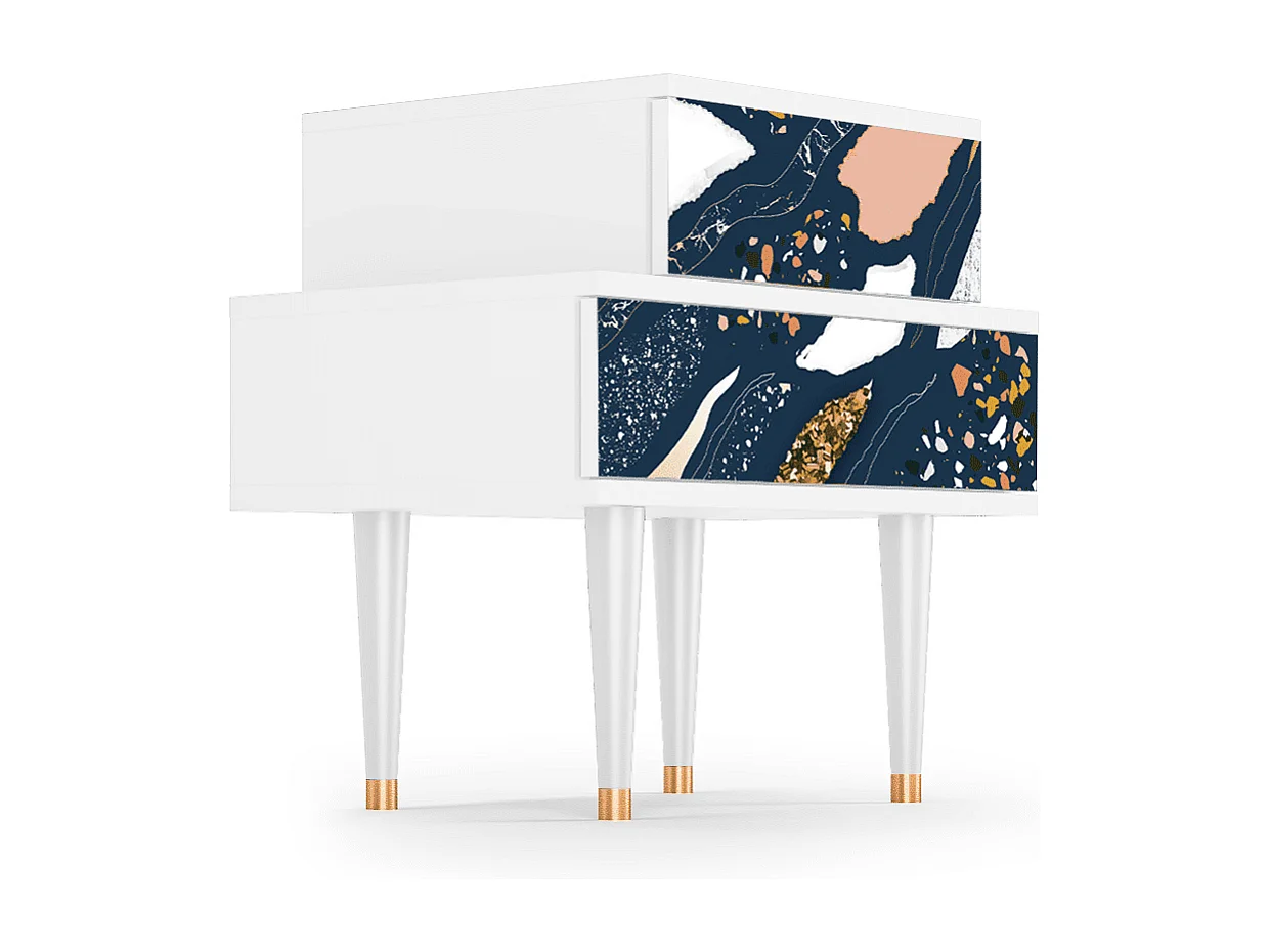 Nachttisch - 58х58х41 cm - NS1 - Aquamarine Getsby, Weiß