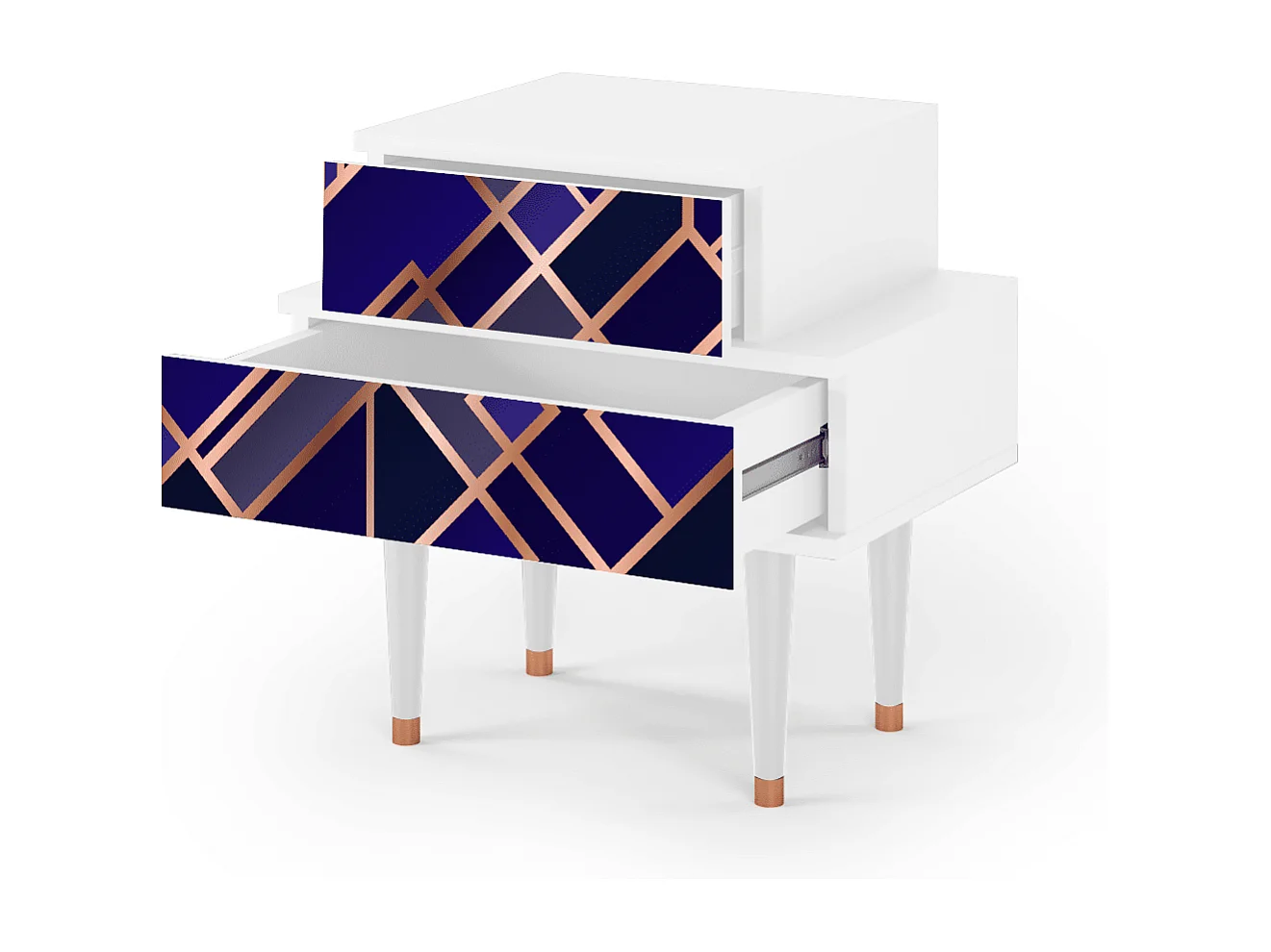 Nachttisch - 58х58х41 cm - NS1 - Aquamarine Getsby, Weiß