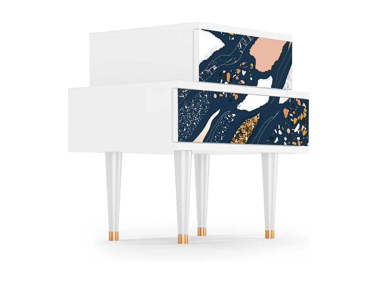 Stolik nocny - 58х58х41 cm - NS1 - Aquamarine Getsby, Biały