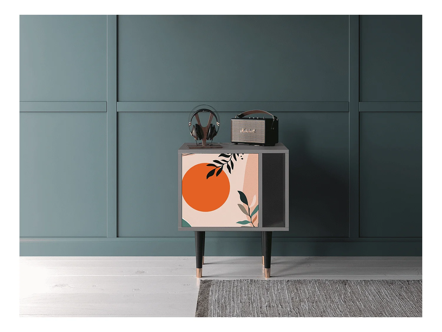 Table de nuit - 57х69х48 cm - S2 - Artwork, Gris
