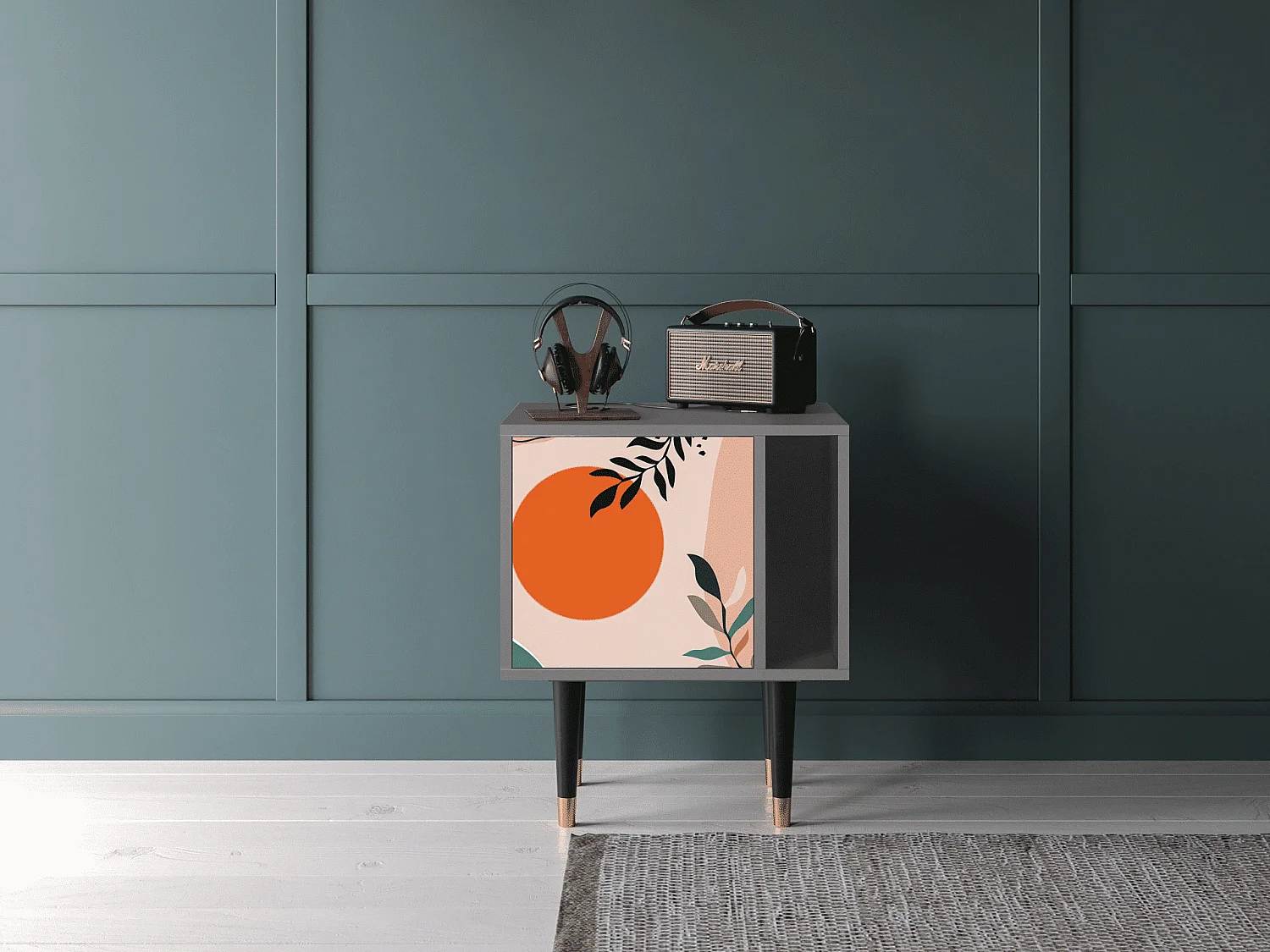 Table de nuit - 57х69х48 cm - S2 - Artwork, Gris