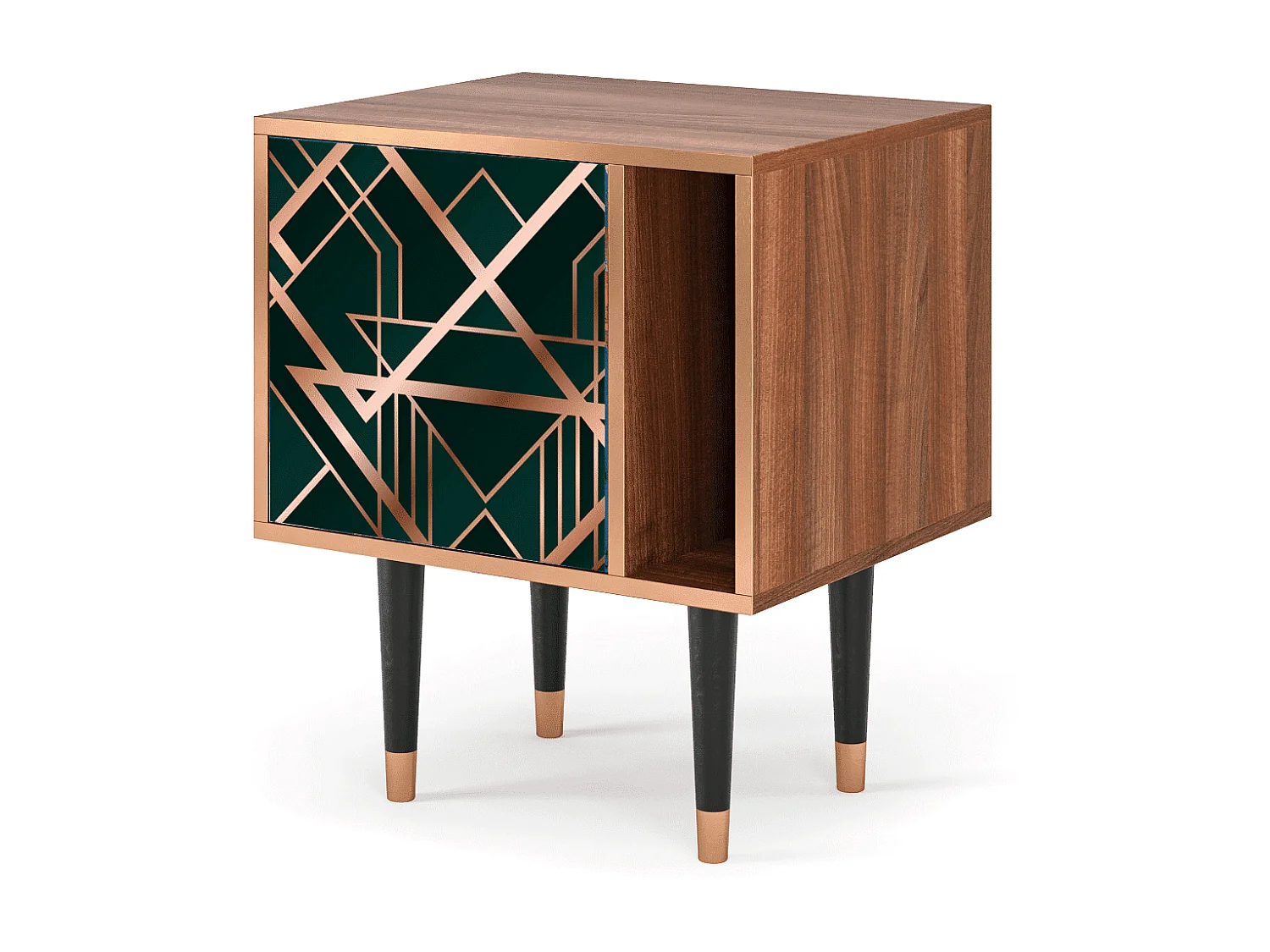 Table de nuit - 57х69х48 cm - S2 - Emerald Gatsby, Noyer