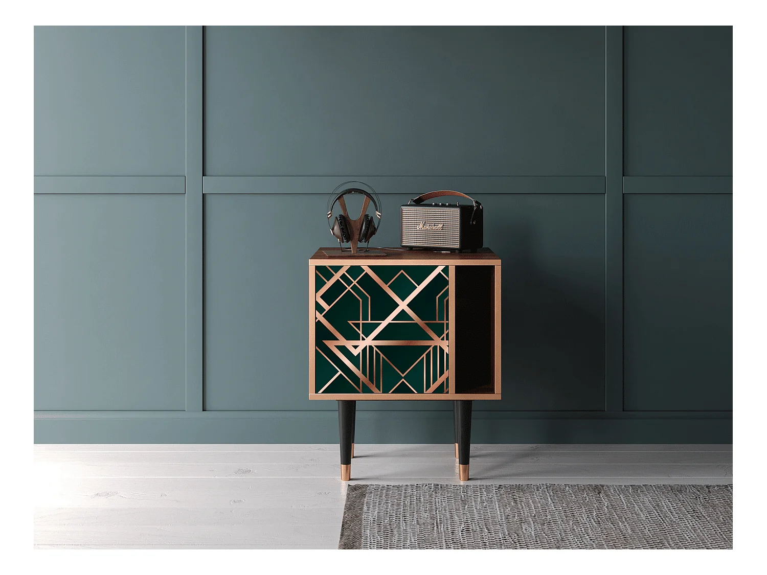 Comodino - 57х69х48 cm - S2 - Emerald Gatsby, Noce