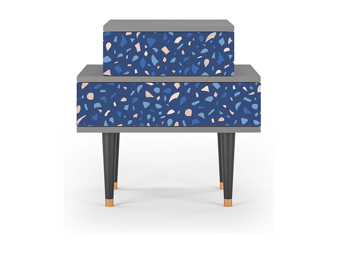 Stolik nocny - 58х58х41 cm - NS1 - Soap Whirpool, Szary