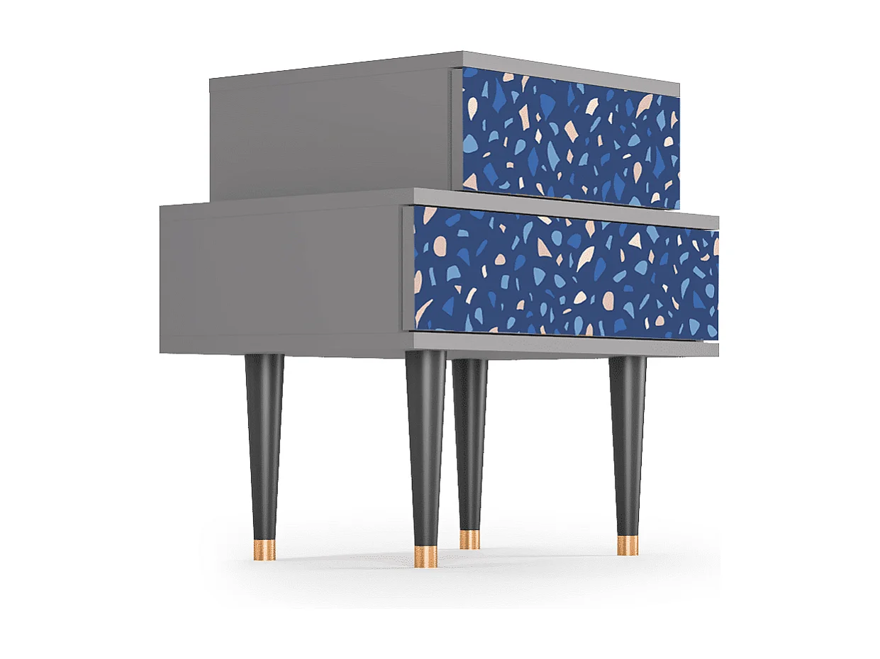 Stolik nocny - 58х58х41 cm - NS1 - Soap Whirpool, Szary