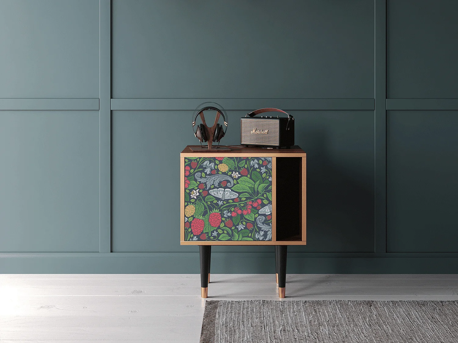 Nachtkastje - 57х69х48 cm - S2 - Summer Berries, Walnoot