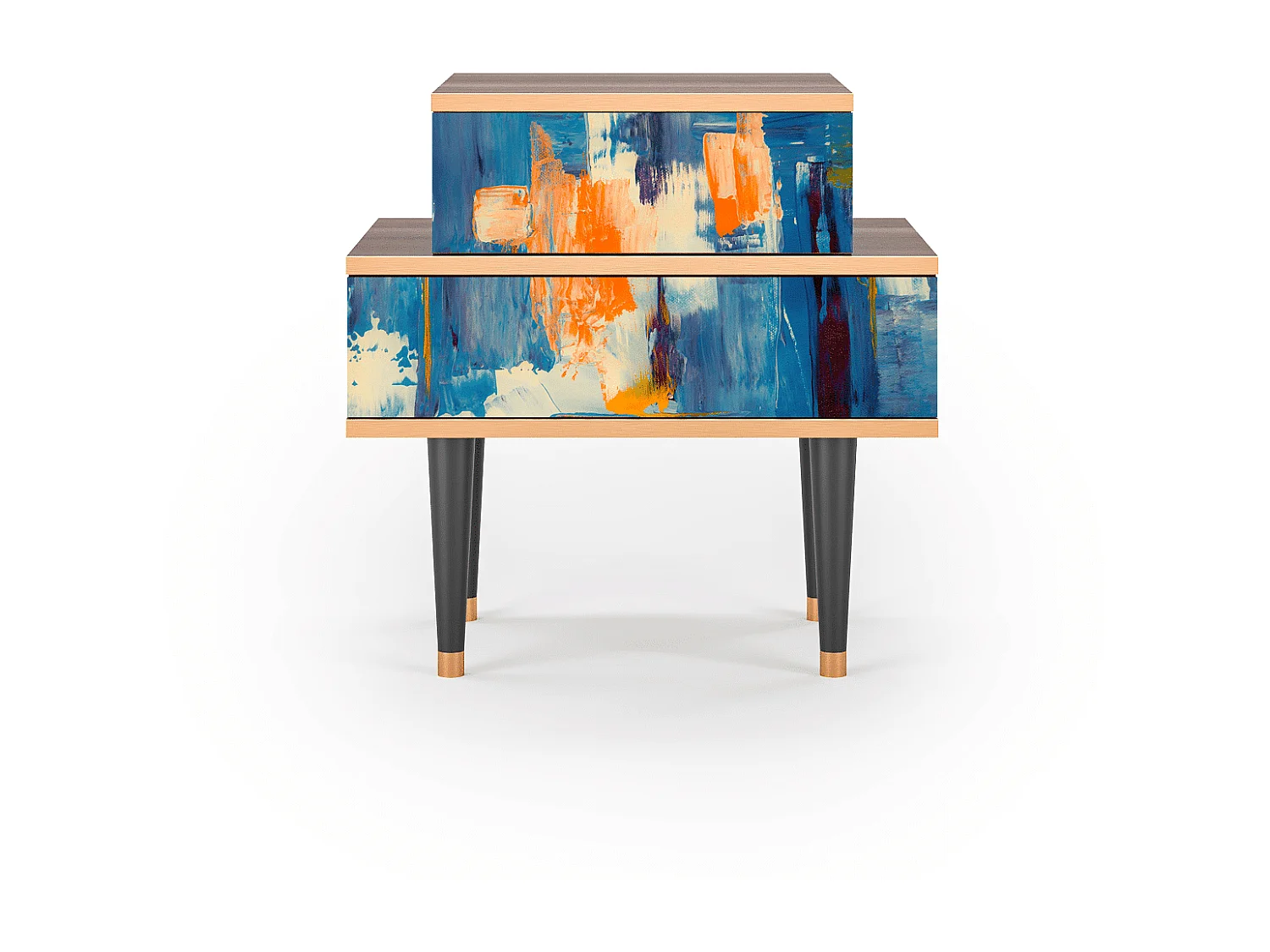 Table de nuit - 58х58х41 cm - NS1 - Abstract Expressionism, Noyer