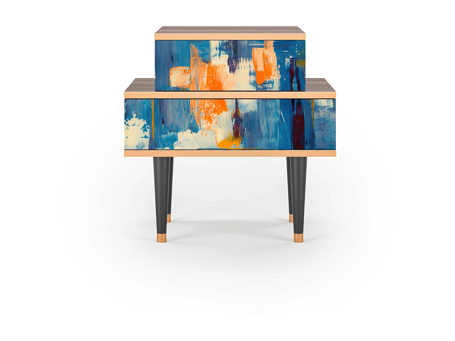 Table de nuit - 58х58х41 cm - NS1 - Abstract Expressionism, Noyer